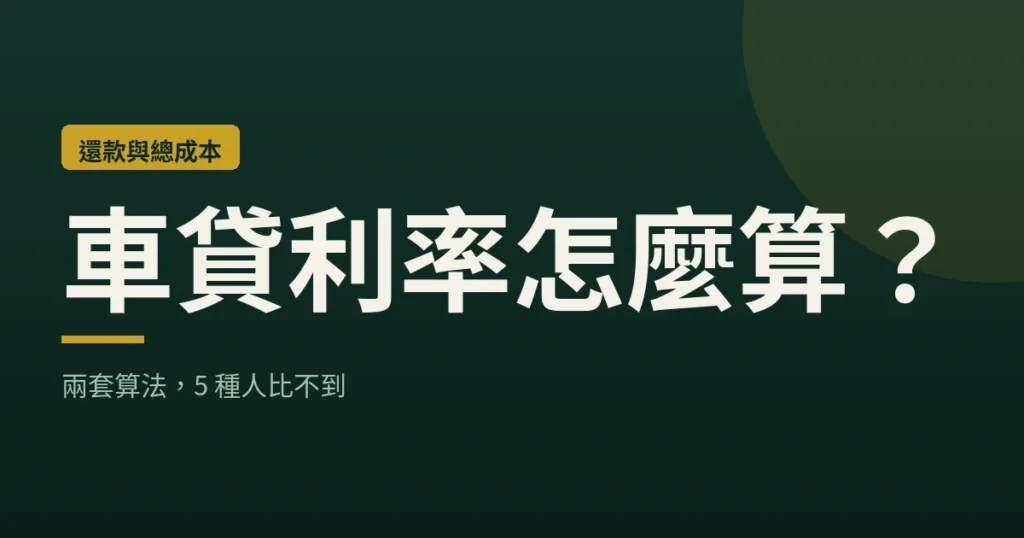 車貸利率怎麼算？兩套算法，5 種人比不到｜loan-map 封面