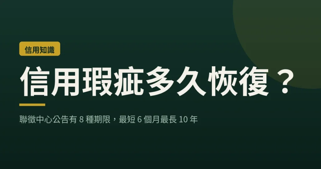 信用瑕疵多久恢復封面圖，聯徵中心公告有 8 種揭露期限